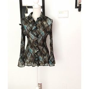 Apt. 9 Multi Color Long Sleeve Button Down Shirt